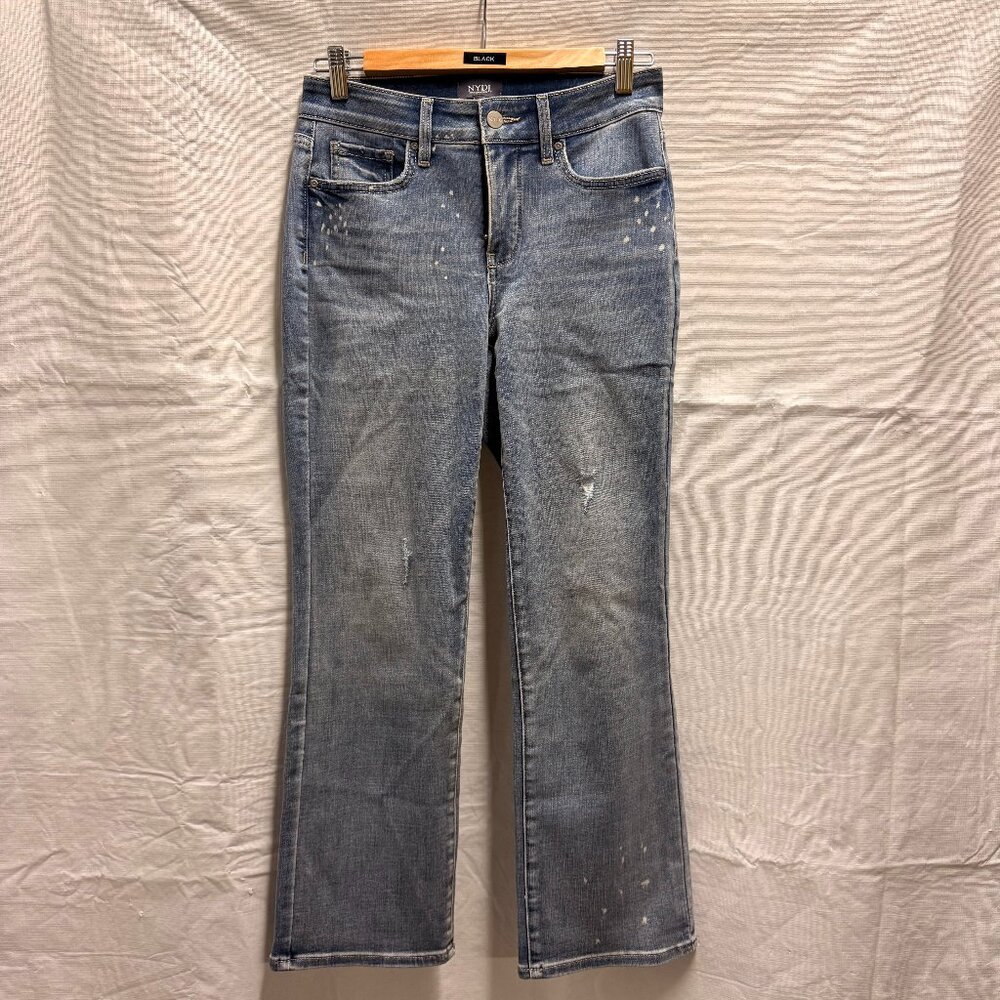 NYDJ Marilyn Straight Jeans Paint Splatter Size 2